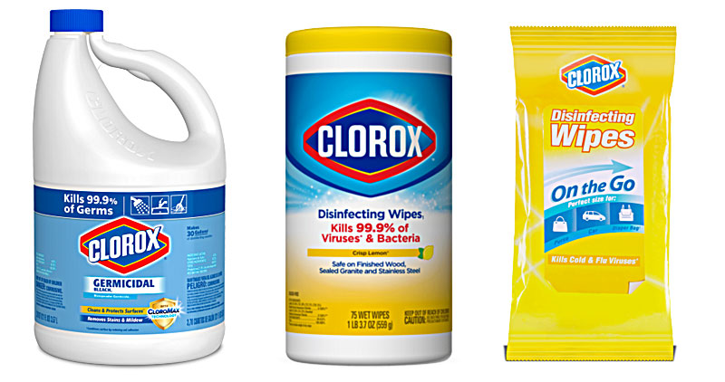 Clorox bleach, wipes