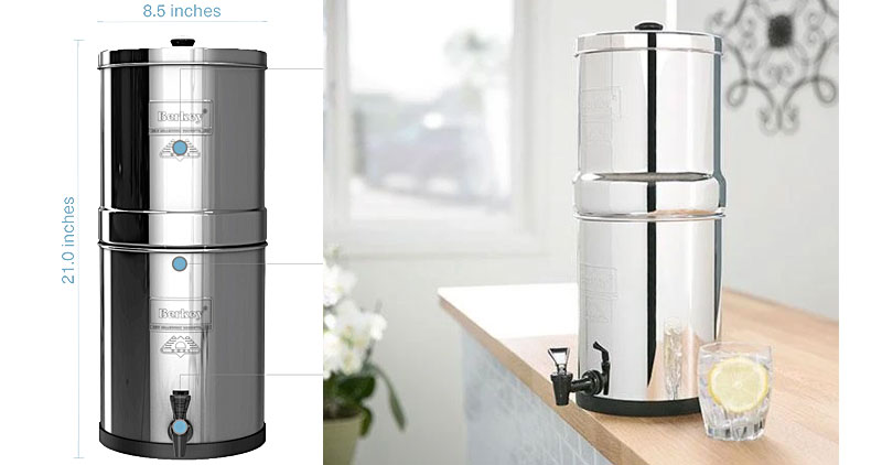 Berkey Filter on a counter top