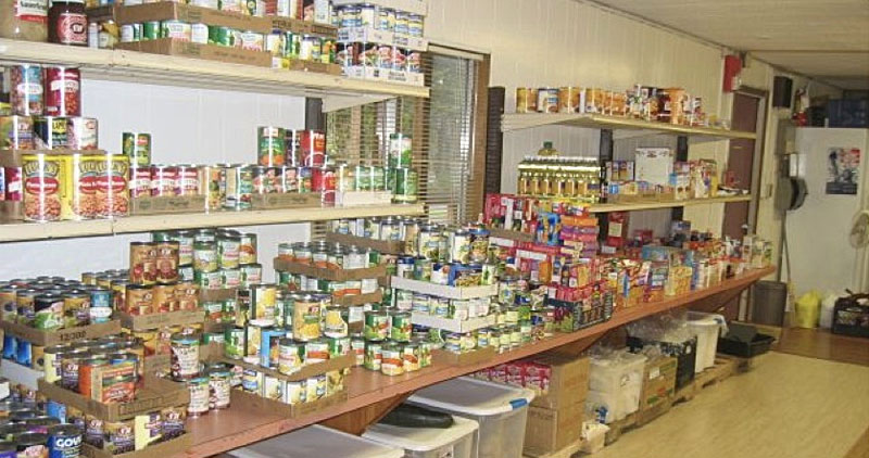 Food pantry with canned foods