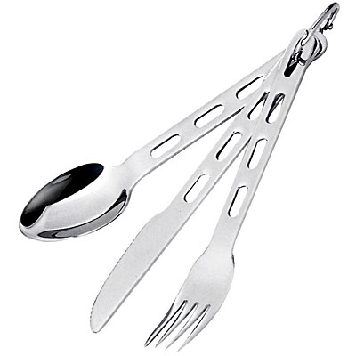 GSI Outdoors Glacier Stainless Steel Three-Piece Ring Cutlery