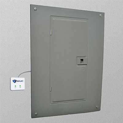 EMP shield next to a house electrical panel