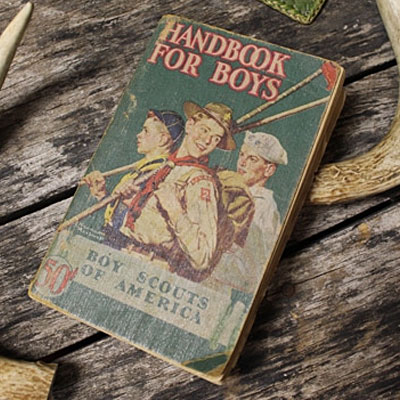 A vintage copy of the Boy Scouts Handbook for Boys