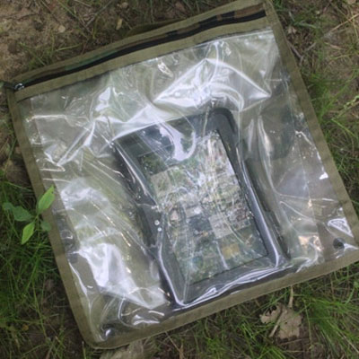 Kindle in a waterproof bag