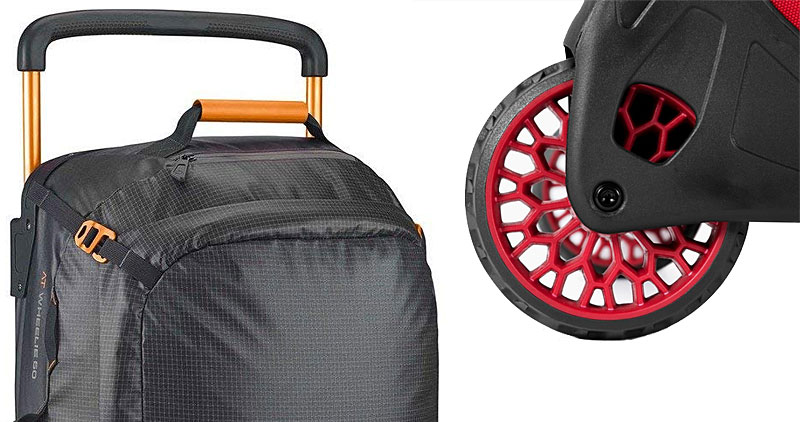 Lowe Alpine AT Wheelie: closeup of the handle and wheels