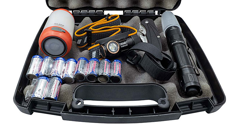 Fenix Level 2 Lighting Emergency Kit inside the case