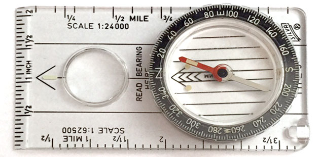 A clear field compass photo