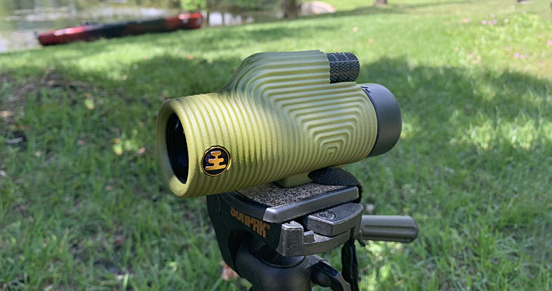 Nocs Provisions Zoom Tube 8x32 Monocular Telescope on a tripod