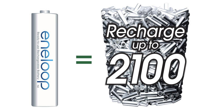 Panasonic eneloop batteries equals 2100 alkaline batteries
