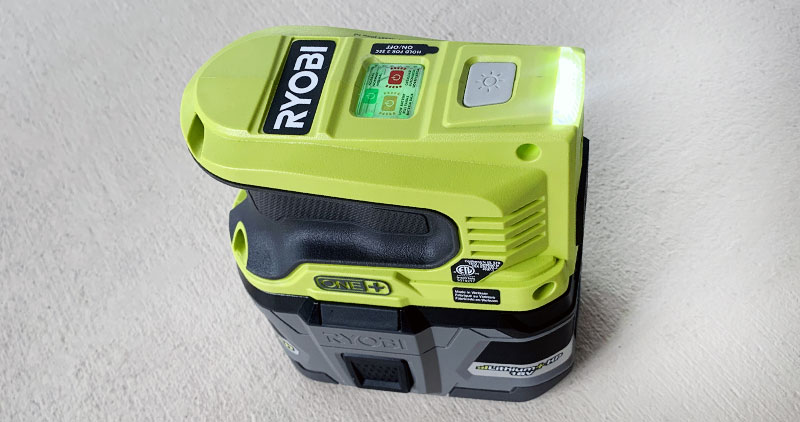 Ryobi 150-Watt ONE+ Power Source from the top