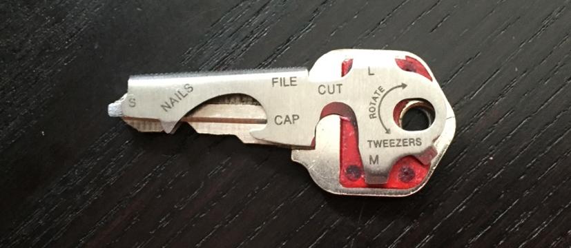 True Utility KeyTool Multitool on a key