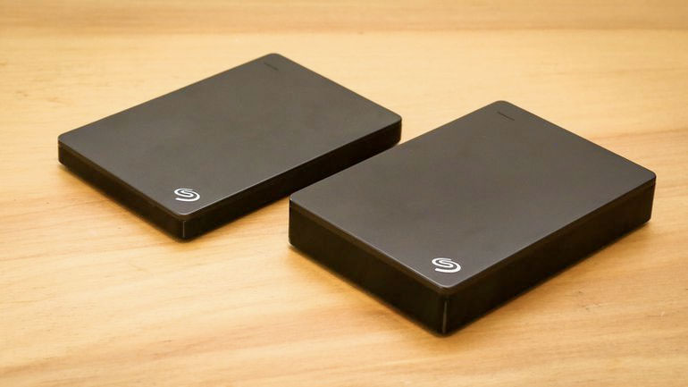Hard drives on a table
