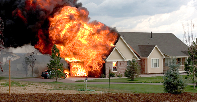 A house on fire