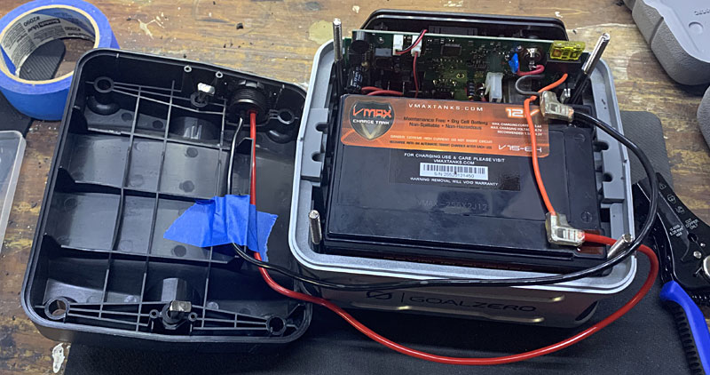 Connecting a vmax battery to a goal zero yeti 150 the whole setup