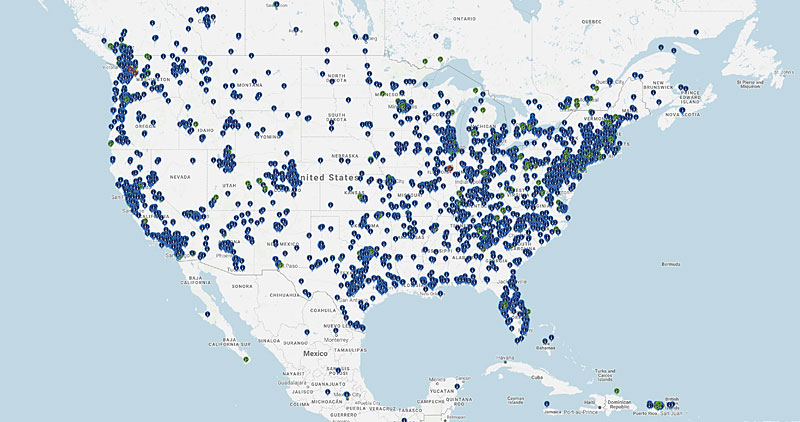 goTenna Mesh relay network map