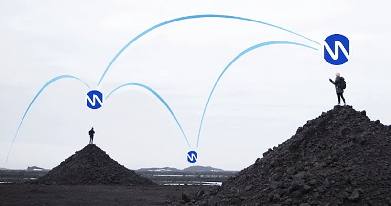 goTenna Mesh users on a hill, showing how mesh networking works
