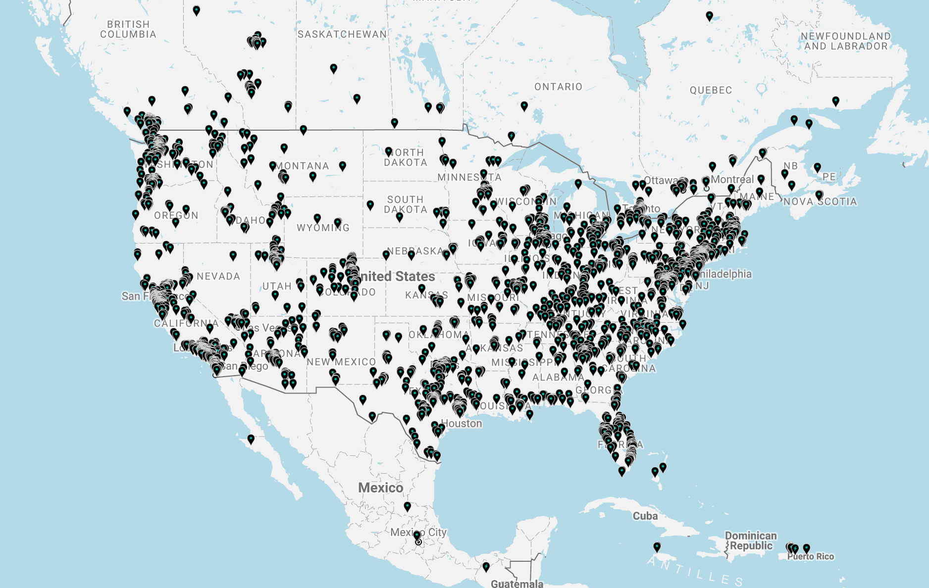 goTenna mesh relay map