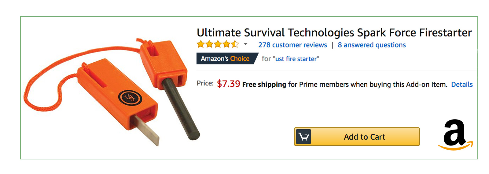 Ultimate Survival Technologies Spark Force Firestarter Buy Now Box