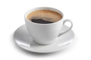 Coffee in a cup on a saucer