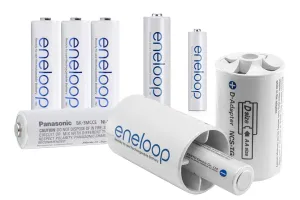 Panasonic eneloop Batteries with AA AAA and C adapters