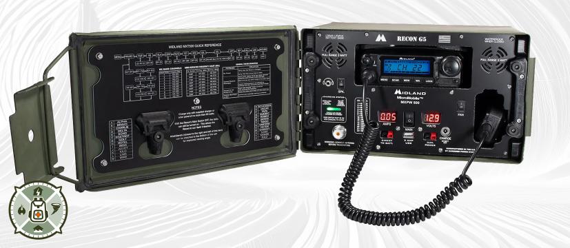 A Midland MXPW500 Ammo Can GMRS Base Station Radio