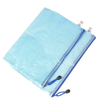 Plastic Zip Closure A4 Paper Document Bags 2 Pcs