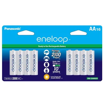 eneloop AA 2100 Cycle Ni-MH Rechargeable Batteries 16-pack