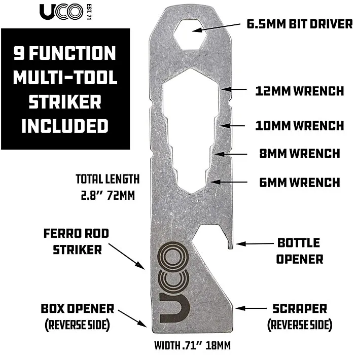UCO Survival Fire Striker with Tether and Multitool